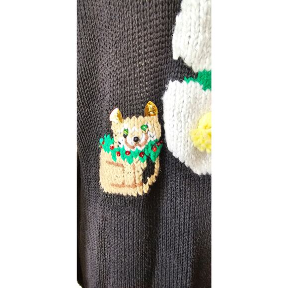 ONE OF A KIND Handmade Christmas Turtleneck Sweater Front Back Snowman Sm Med - Picture 4 of 8